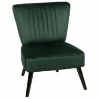 Groene fauteuil met luxe bekleding en stijlvol design, perfect voor een elegante setting